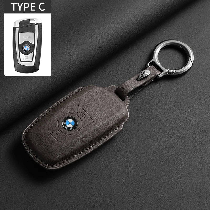 Soft Leather Car Key Case Full Cover Shell For BMW 1 2 3 4 5 6 Series X1 X3 X4 X5 X6 F36 F25 F26 F30 F34 F10 F07 F20 Z10 F15 F16