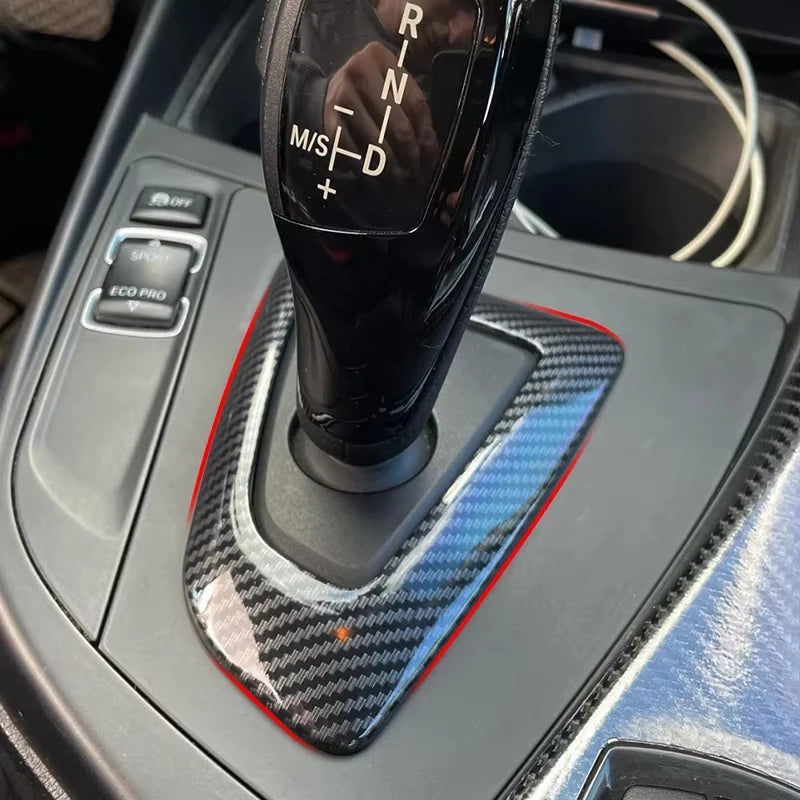 Carbon Fiber Style ABS Center Console Shifter Base Plate, For BMW F21 F20 F22 F23 F30 F31 F32 F34 F33 F35 F36