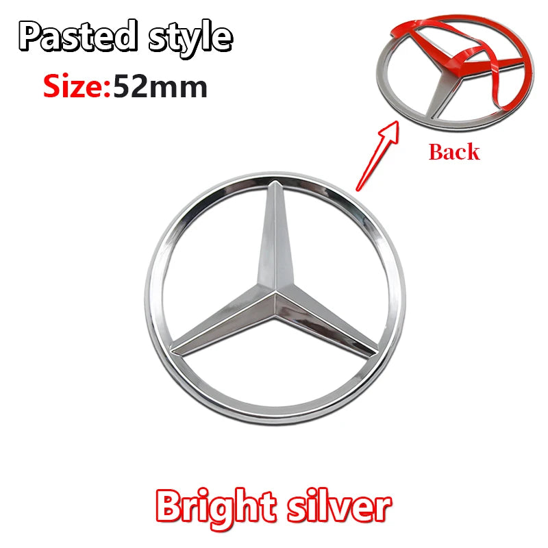 52mm 57mm Pins Sticker Car Steering Wheel Emblem Badge For Mercedes C E S Class CLA CLS W212 W205 W204 Styling Accessories Trim
