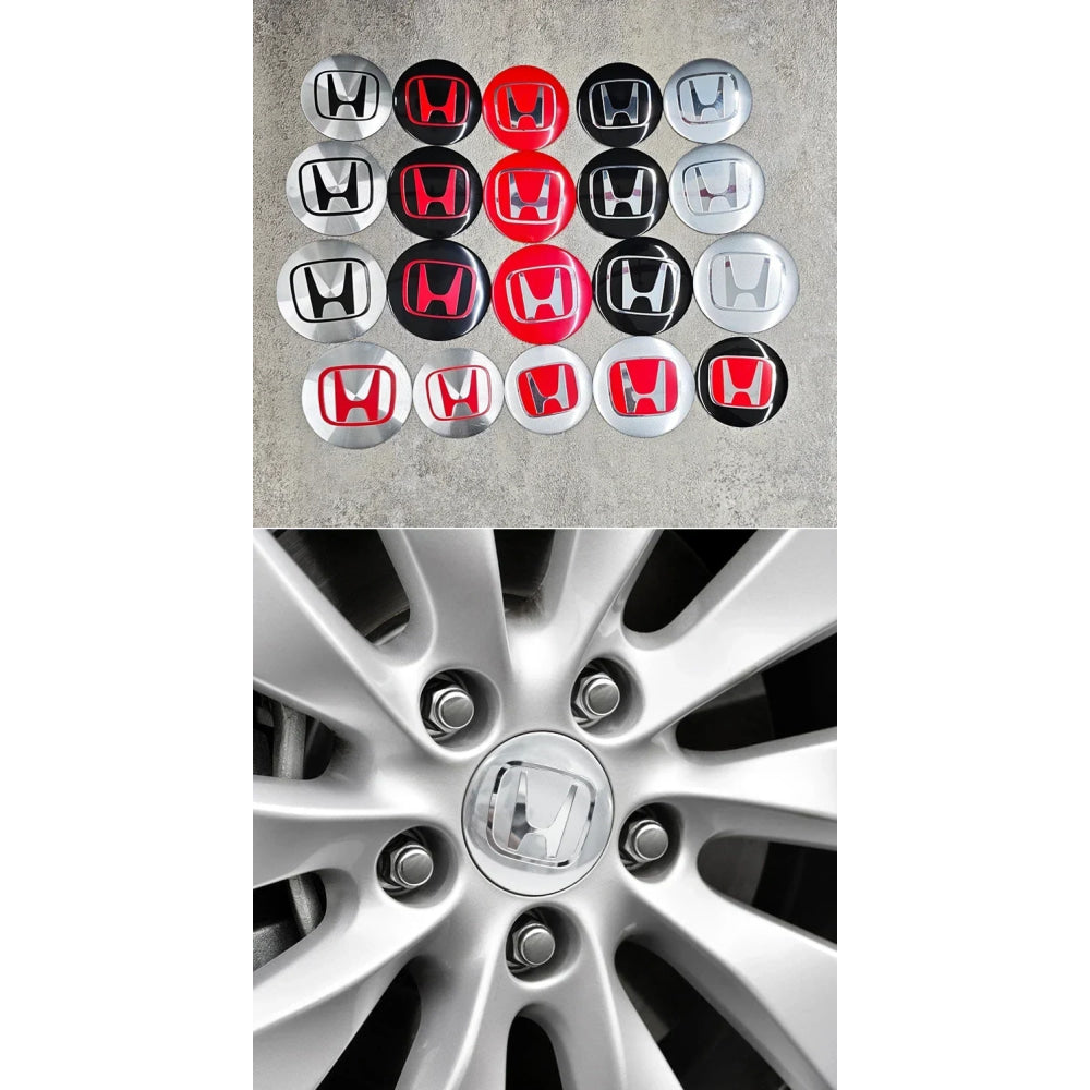 4pcs 56mm 60mm 65mm Car Wheel Center Covers Badge Sticker Stickers For Honda Civic XR-V HR-V Accord Odyssey CRV Insight Fit