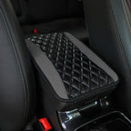 Checkered PU Leather Car Armrest Pad Embroidered Center Console Interior Accessory for All Seasons  WOMEN