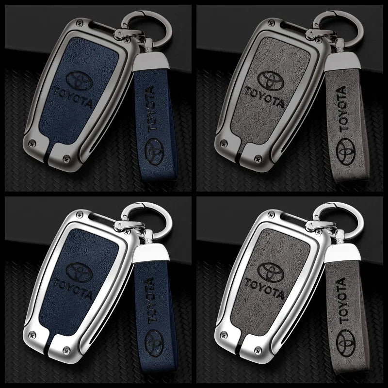 Car Key Case Bag Cover Shell For Toyota CHR Prado 2017 2018 Prius Camry Corolla RAV4 2017 2018 2019 2020 Protector Accessories