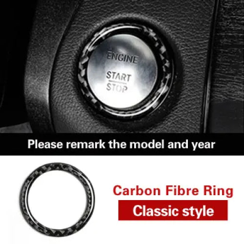 BETTERHUMZ Carbon Fiber For Mercedes Benz W204 W205 W212 C E Class Car Engine Start Stop Button Trim Ring Sticker Accessories