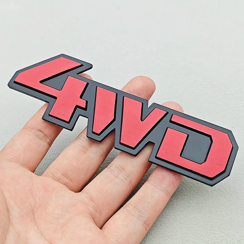 3D Metal Car Logo 4WD 4X4 Emblem Badge for Toyota Subaru Honda Jeep SUV Off Road Chrome Black Sticker Accessories