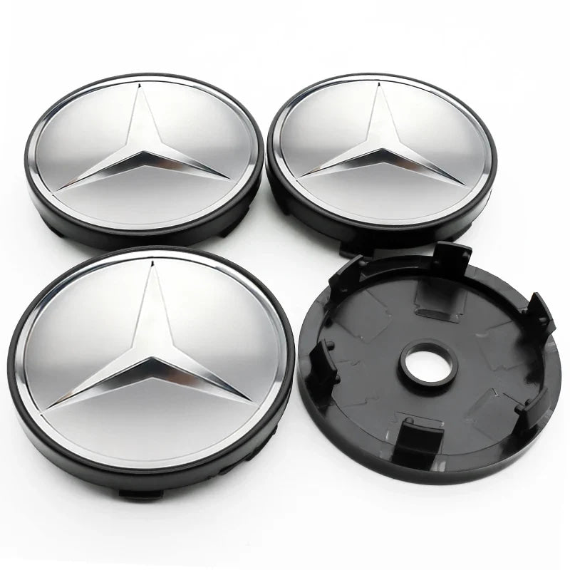 4Pcs 60mm 75mm Car Wheel Center Hub For Mercedes Benz AMG class W205 W203 GLC GLK W206 W220 W211 A180 Cap Rim Cover Accessories