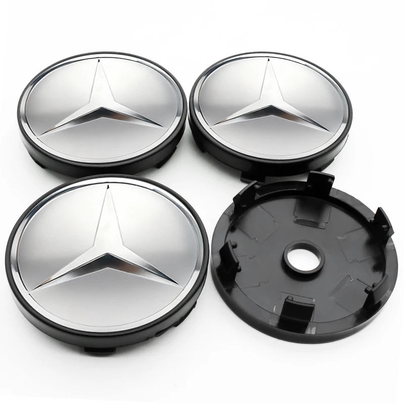 4Pcs 60mm 75mm Car Wheel Center Hub For Mercedes Benz AMG class W205 W203 GLC GLK W206 W220 W211 A180 Cap Rim Cover Accessories