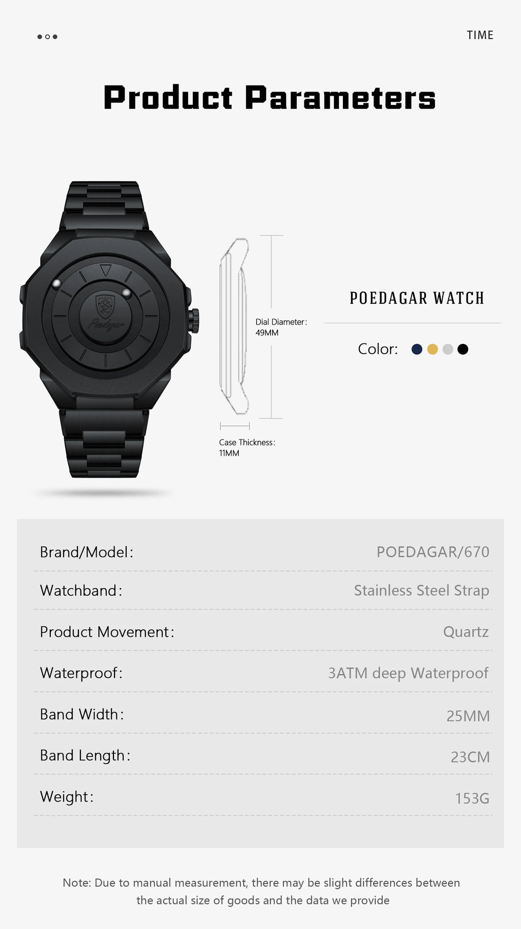 POEDAGAR High Quality Luxury Watch For Men Waterproof Fashion Man Wristwatch Business Stainless Steel Men's Quartz Watches Reloj