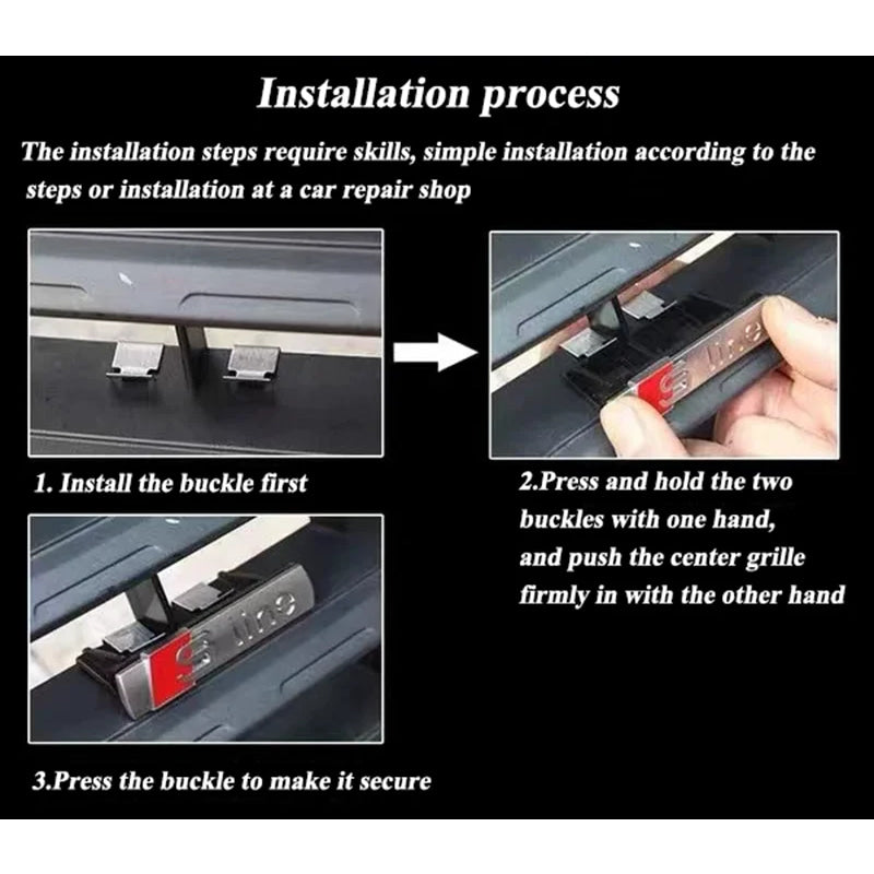 3D Metal Logo Sline Emblem Car Fender Side Sticker Front Grill Badge For Audi A3 A4 A5 A6 A7 S3 S4 S5 S6 TT S Line Accessories