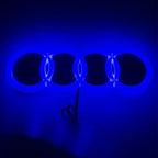 18.2x5.8cm for AUDI Car 4 Rings Logo Light Emblem A3 Q3 Q5 A1 TT 4D Led Badge Decals Refitting Decoration Glowing Accessories