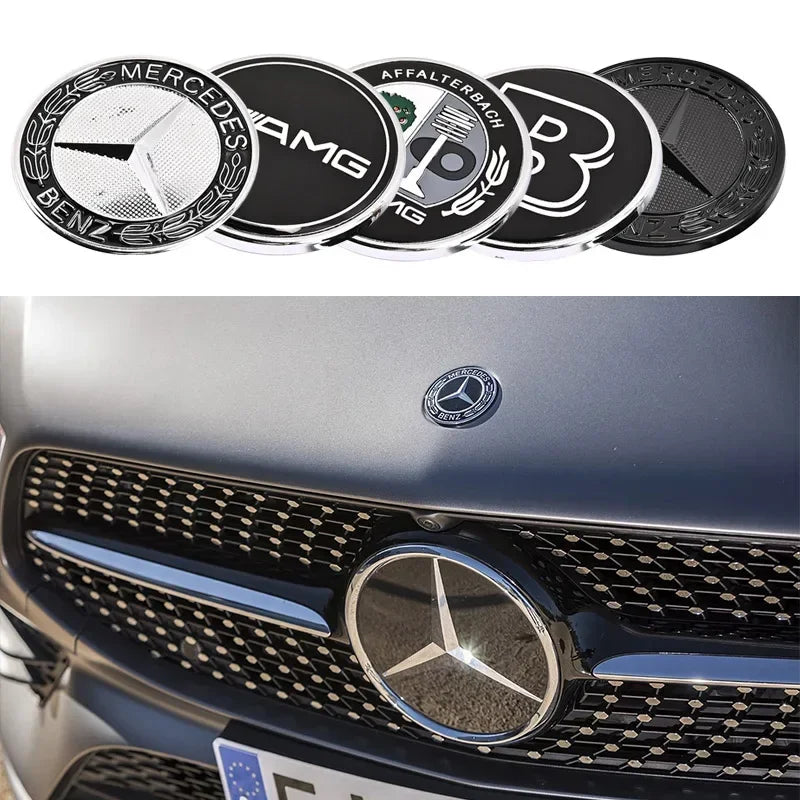 57mm Car Hood Emblem Badge Bonnet Emblem Stickers For Mercedes Benz Brabus AMG W124 W140 W163 W202 W203 W204 W210 W211 W205