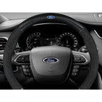 For Ford Mondeo Focus Raptor Puma Edge Explorer Ecosport Ranger F150 Kuga Car Suede Carbon fiber Anti-slip Steering Wheel Cover