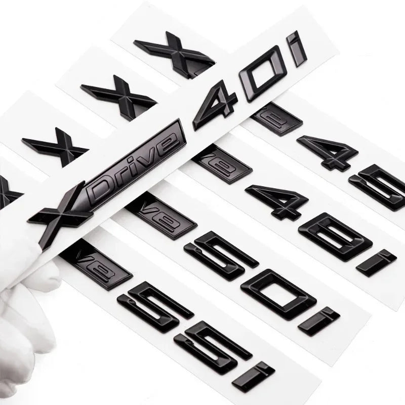 3D ABS Car Mudguard Trunk Emblem Sticker XDrive  20i 23i 25i 28i 30i 35i 40i 45i 48i 50i 55i Badge Decal Decor Fit for X3 X5