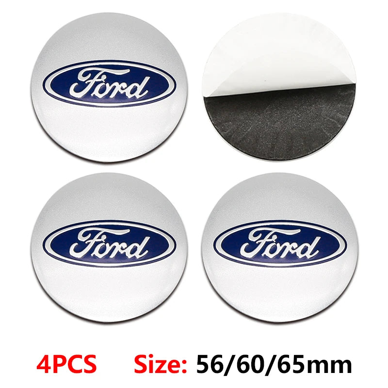 4pcs 56 60 65mm Car Wheel Center Hub Caps Stickers Badge For Ford Escape Shelby Mondeo Fiesta Fusion Explorer Edge Styling