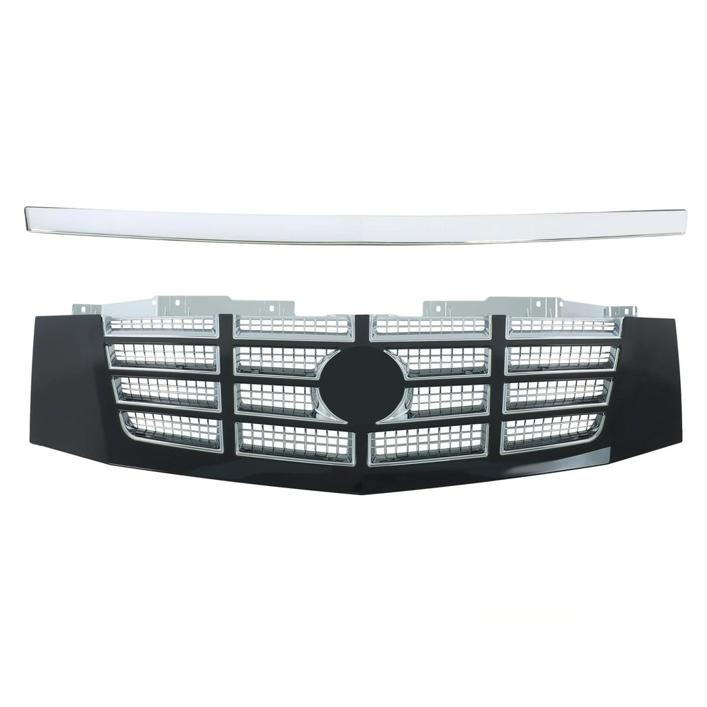 Complete Chrome Front Grille & Upper Trim Suit For Cadillac Escalade ESV 07-2014