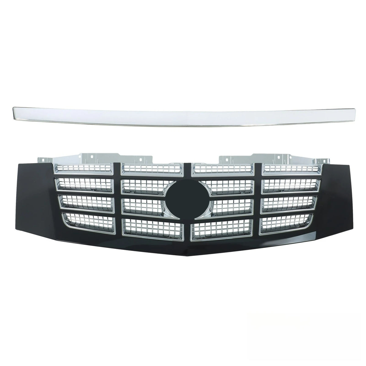 Complete Chrome Front Grille & Upper Trim Suit For Cadillac Escalade ESV 07-2014