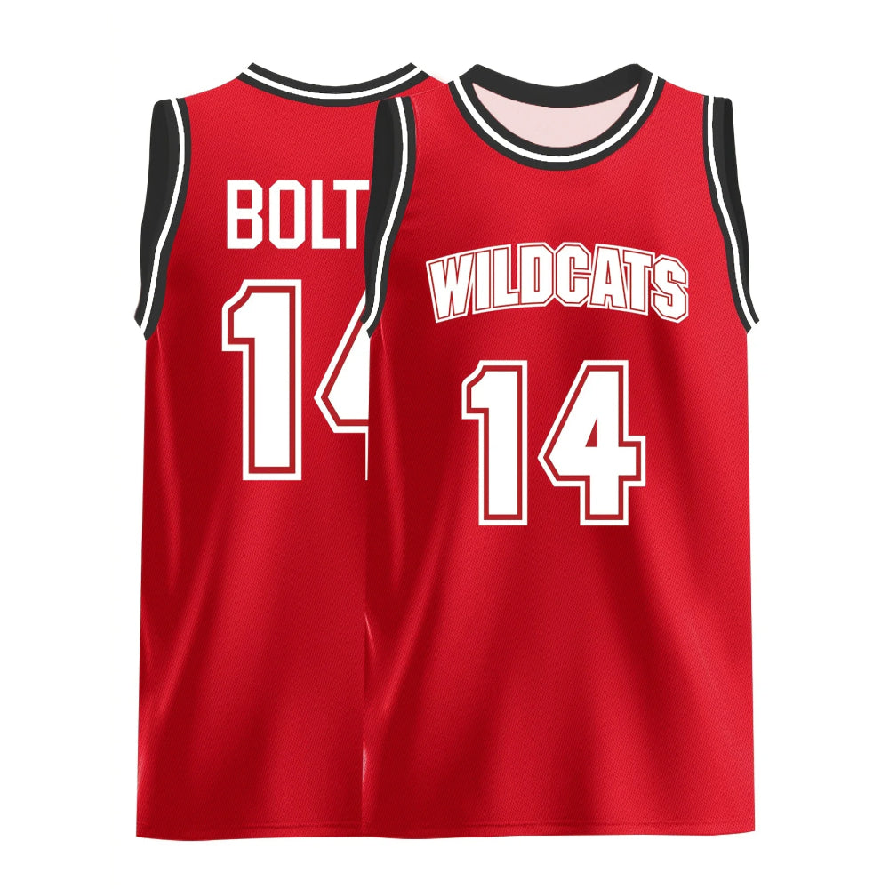 Red Basketball Jersey #14 Sporty Casual Sweatshirt - Breathable And Relaxed Fit Suitable For Training Parties And Casual Wear