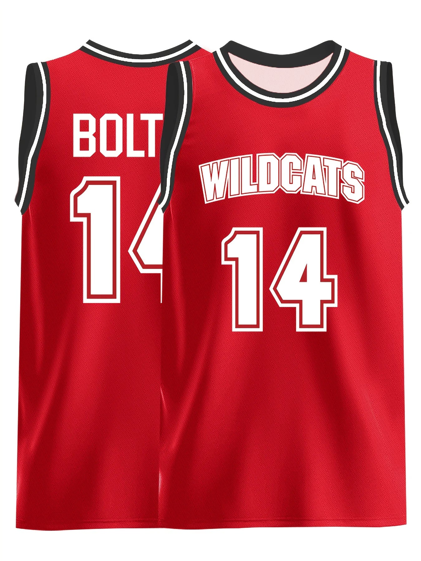 Red Basketball Jersey #14 Sporty Casual Sweatshirt - Breathable And Relaxed Fit Suitable For Training Parties And Casual Wear