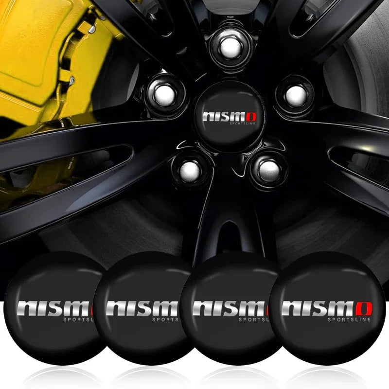 For Nismo Nissan Almera Tiida Sunny QASHQAI Skyline Juke X-TRAI 4pcs 56/60mm Car Wheel Center Covers Badge Hub Cap Accessories