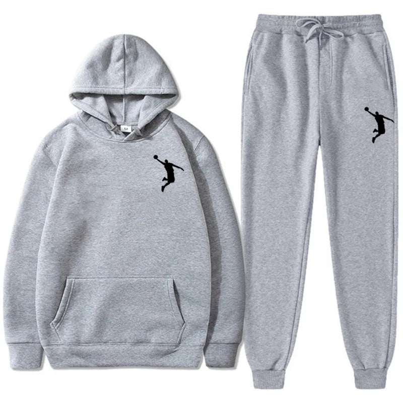 Sports Basketball Brand Sweatshirt Sweatpants Men Women 2 Pieces Sets Tracksuit Fashion Casual Hooded Sportswear Sudadera Hombre