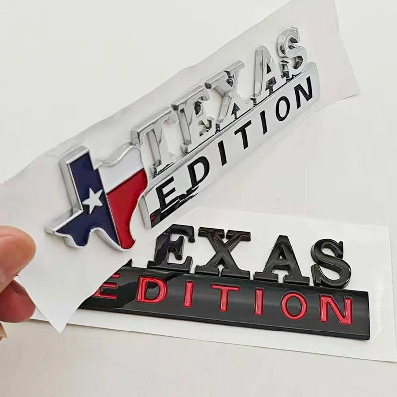 TEXAS EDITION Logo Emblem ABS Car Badge Trunk Sticker For Ford Jeep Chevrolet Ram GMC Dodge Cadillac Lincoln Tesla Accessories