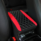Checkered PU Leather Car Armrest Pad Embroidered Center Console Interior Accessory for All Seasons  WOMEN