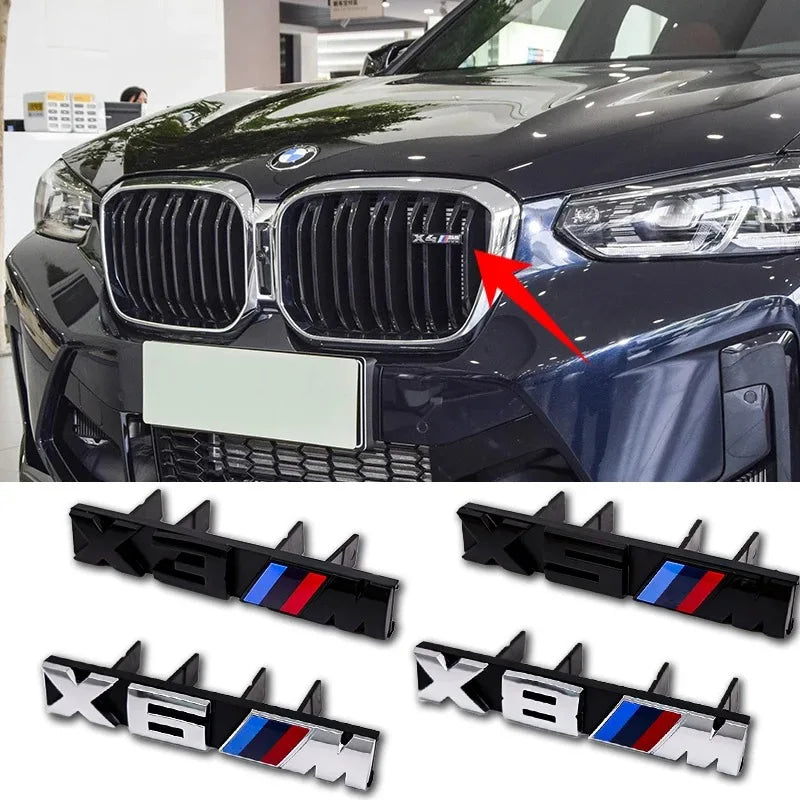 Car Front Grille Badge Logo Sticker M Series Number Sticker ABS Logo Suitable for BMW X2M X3M4 X5M X6M 7 F48 G01 E84 F10 F30 G11
