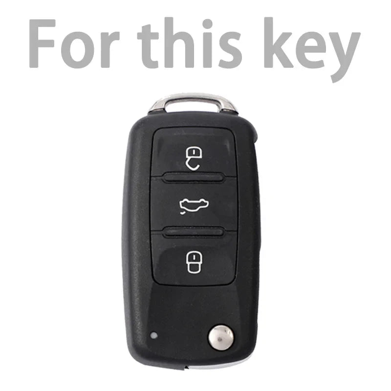 3 Buttons Key Case for Volkswagen Polo Tiguan Passat Golf Jetta Lavida Tpu Leather Protection Shell Bag For Skoda Octavia Seat