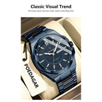 POEDAGAR Sport Original Men Clock Quartz Date Week Luxury Man Wristwatch Waterproof Luminous Stainless Steel Men's Watches Reloj