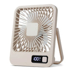 Ventilador de escritorio, ventilador recargable USB portátil, 180 °   Ventilador personal plegable inclinable con pantalla de alimentación, ventilador de mesa ultra silencioso de 5 velocidades