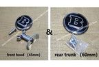 Metal 45/60mm Car Front Emblem Badge Modified Bonnet Hood Rear Trunk B Logo for BRABUS W220 C E S W203 W204 W205 W254 W210 W211