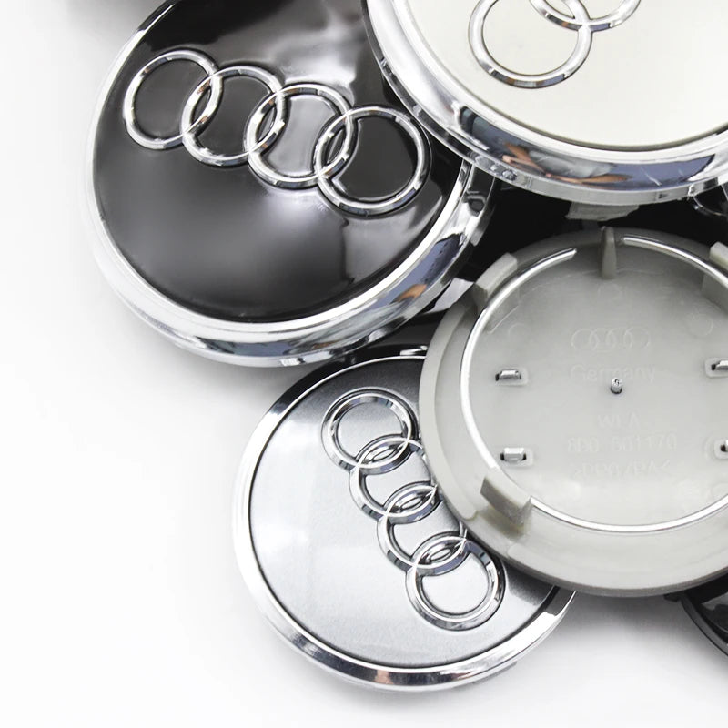 4PCS 60mm 61mm 68mm 69mm 77mm Car Wheel Center Cap Hub Cover Badge For Audi A6 A3 A4 A5 A6 Q2L Q3 Q5 Q7 Q8 R8 Hubcap Accessories