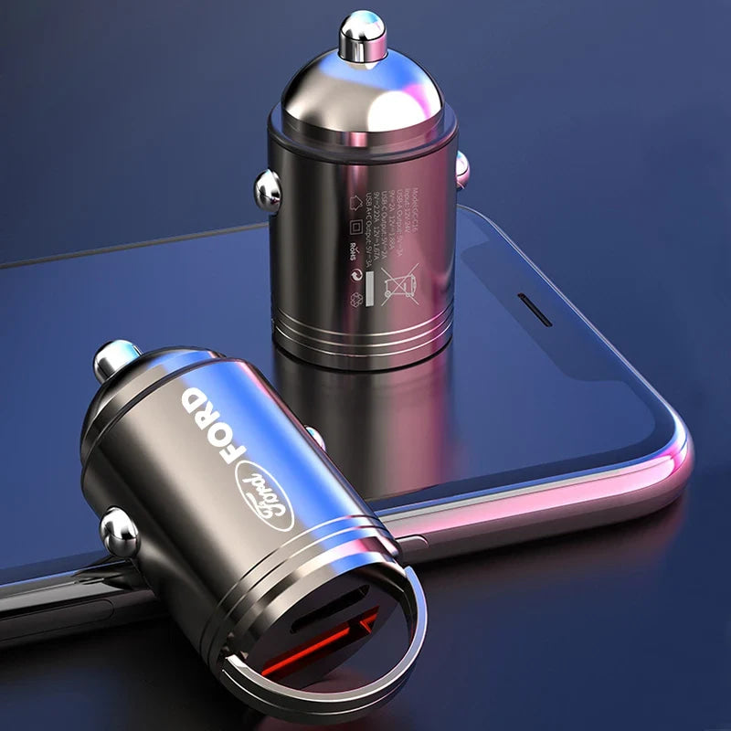 100W Car Charger Lighter PD Fast Charging Mini Car Phone Charger For Ford Escape Kuga Mondeo Ecosport Fiesta Focus 2 3 MK1 MK2