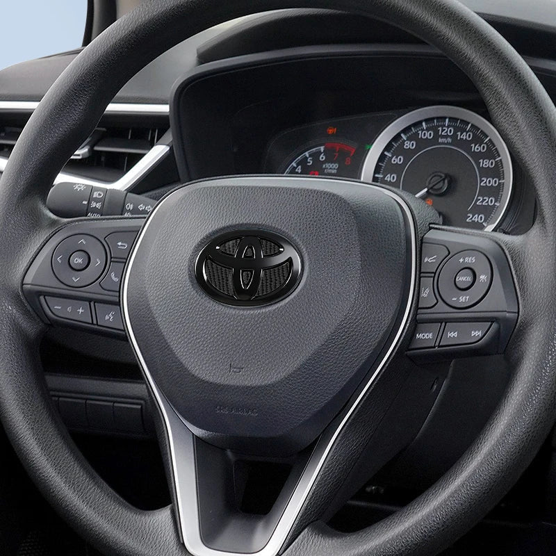 1Pc ABS Steering Wheel Emblem Badge Sticker for Toyota Hilux Prius Avensis Auris Corolla Camry Interior Car Decorate Accessories