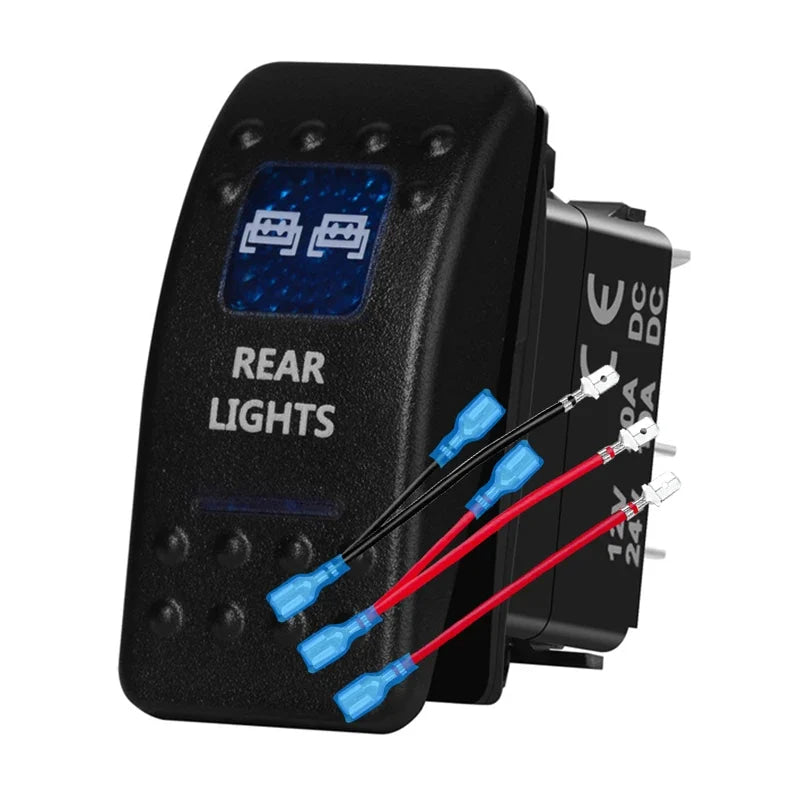 12v/24v Blue Led Light 5 Pin On Off SPST Rocker Switch 7 Pin On Off On ARB Carling Style Car Boat Waterproof Push Switch