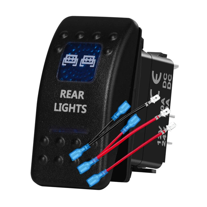12v/24v Blue Led Light 5 Pin On Off SPST Rocker Switch 7 Pin On Off On ARB Carling Style Car Boat Waterproof Push Switch