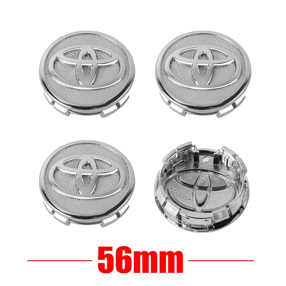 56/62mm Car Wheel Hub Center Caps 4PCS For Toyota Yaris Prius Rav4 Land Cruiser Highlander TRD Corolla C-HR Aygo Mod Parts