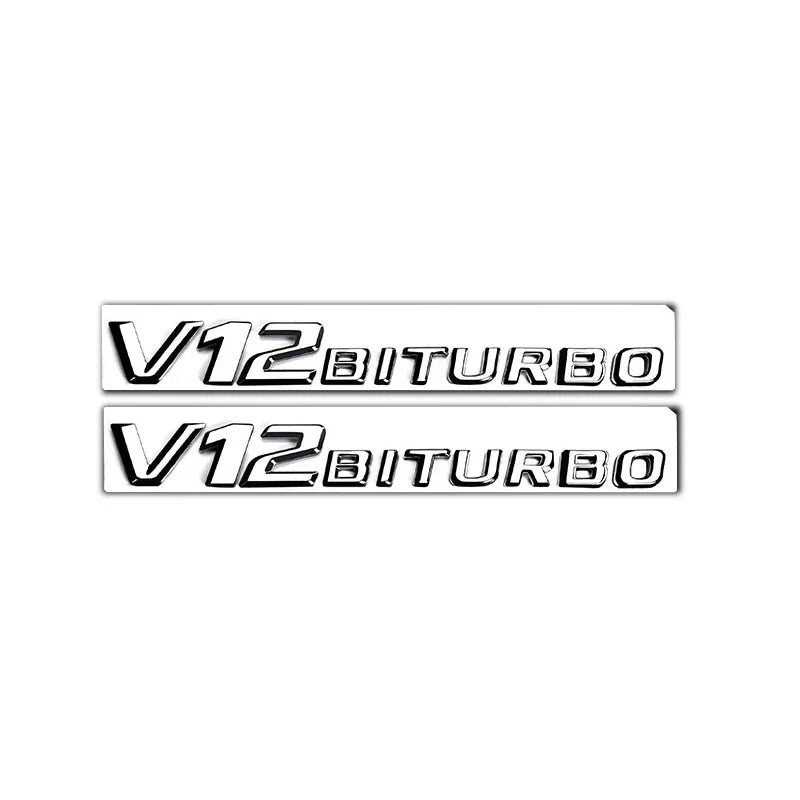 Universal V8 BITURBO 4MATIC+ Car Fender Emblem Badge for Mercedes Benz W220 W201 W222 W204 W176 W124 W212 W213 W177 - Vehicle Ac