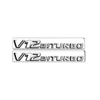 Universal V8 BITURBO 4MATIC+ Car Fender Emblem Badge for Mercedes Benz W220 W201 W222 W204 W176 W124 W212 W213 W177 - Vehicle Ac