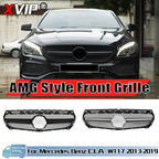 Chrome Silver AMG Style Front Bumper Grille For Mercedes Benz CLA-Class W117 2013-2019 CLA180 CLA200 CLA45 Front Grill Black