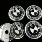 7Pcs 82mm 74mm 68mm 45mm Used For The 50th Anniversary Of BMW/new Black And White Badge ABS Badge For Wheel Rim And Hub Cap