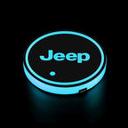 2Pcs LED Car Luminous Water Cup Pad Atmosphere Light Auto Accessories For Jeep Wrangler Renegade Compass Gladiator Cherokee Patr