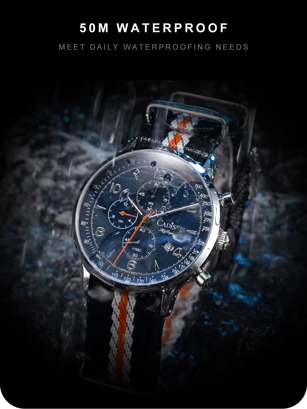 CADISEN New Chronograph Men's Quartz Watch Top Luxury Watches For Men MIYOTA 0S10 AR Mirror Waterproof Canvas Men's Wristwatch