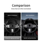 Perforated Breathable Leather Car Steering Wheel Cover Accessories For BMW E90 G80 M3 G30 M5 F82 F83 F20 F21 G42 F95 F96 G06 G07