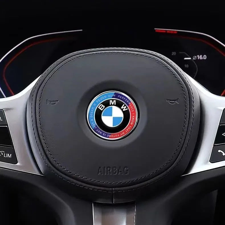 4.5cm Car Steering Wheel Center Emblem Sticker Badge For BMW 50th M E46 E90 E87 F30 F20 F10 G20 G30 X1 X3 X5 Interior Logo Decal