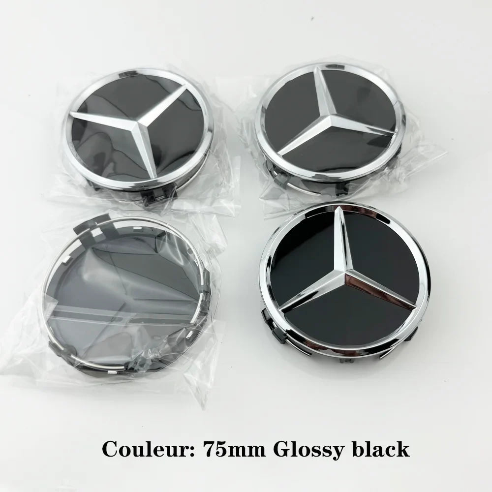 4pcs 75mm Car Wheel Center Caps For Mercedes Benz W203 W204 W205 W212 W213 W222 W223 X253 W176 W177 W117 C118 W166 W167 B/C/E/S