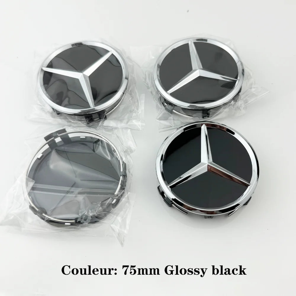 4pcs 75mm Car Wheel Center Caps For Mercedes Benz W203 W204 W205 W212 W213 W222 W223 X253 W176 W177 W117 C118 W166 W167 B/C/E/S