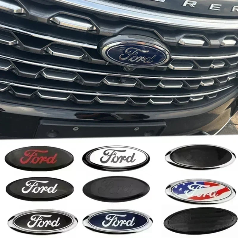 ABS Car Rear Trunk Sticker Front Hood Emblem for Ford Fusion Ranger Escape Fiesta Explorer Focus Bronco Mondeo Transit