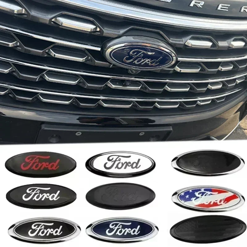 ABS Car Rear Trunk Sticker Front Hood Emblem for Ford Fusion Ranger Escape Fiesta Explorer Focus Bronco Mondeo Transit