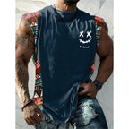 Summer New Men's Vest T Shirt Patterned Tribal Round Neck Clothing Daily Fitness Sports Vintage Sleeveless Printed Ethnic Tops