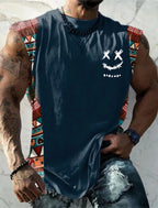 Summer New Men's Vest T Shirt Patterned Tribal Round Neck Clothing Daily Fitness Sports Vintage Sleeveless Printed Ethnic Tops